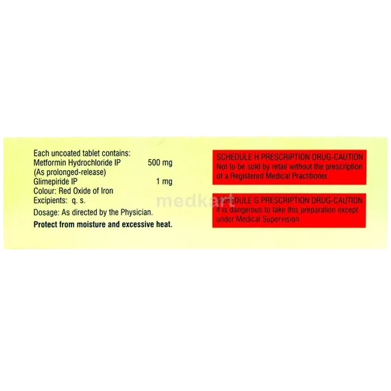 glycomet gp 1mg tablet 15's